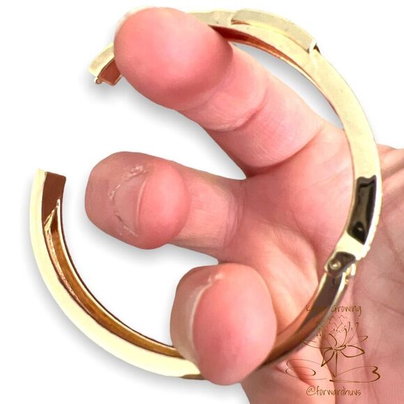 Gold Tone Rhinestone Embellished Hinge Bracelet - Picture 7 of 12